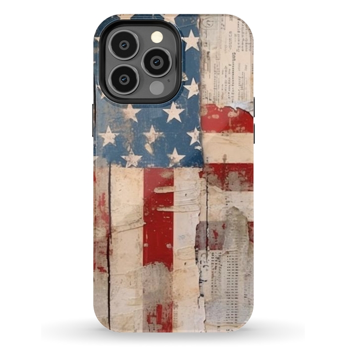 iPhone 13 Pro Max StrongFit Vintage American flag by haroulita