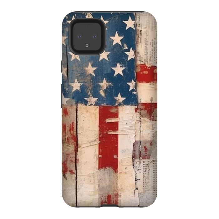 Pixel 4XL StrongFit Vintage American flag by haroulita