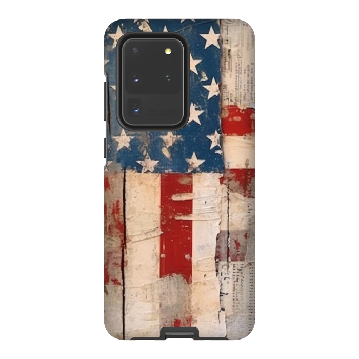 Galaxy S20 Ultra StrongFit Vintage American flag by haroulita