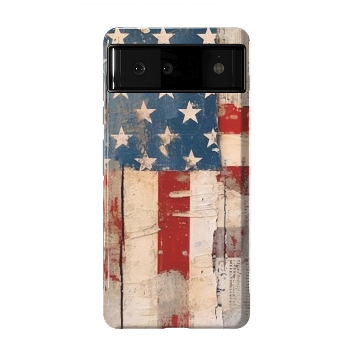 Pixel 6 StrongFit Vintage American flag by haroulita