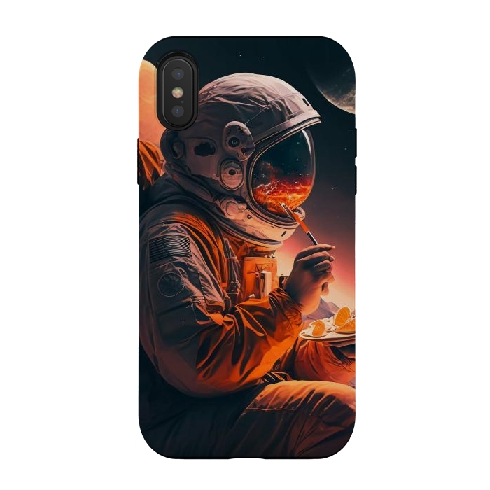 iPhone Xs / X StrongFit Astronaut in the moon by haroulita