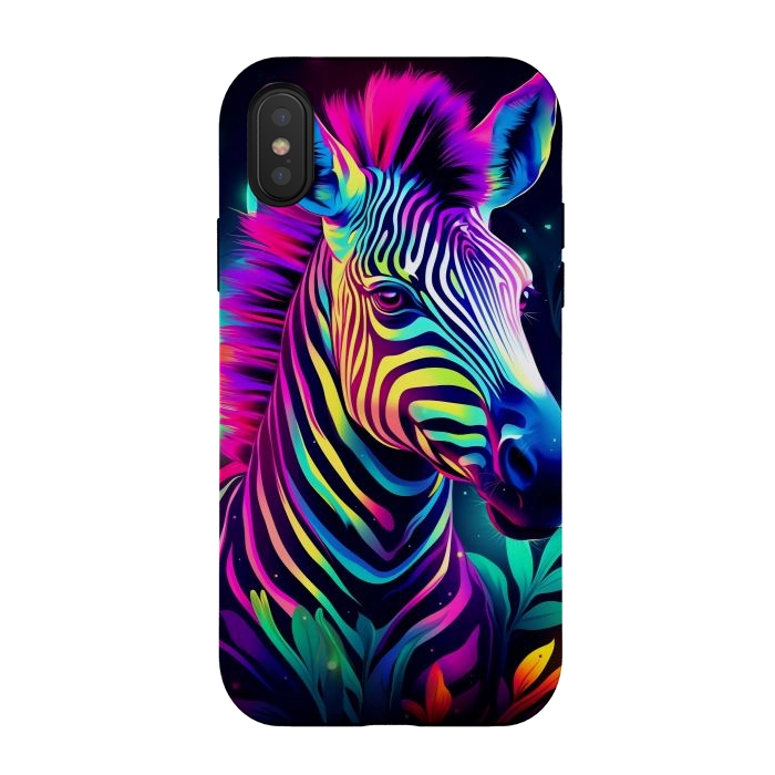 iPhone Xs / X StrongFit colorful zebra by haroulita
