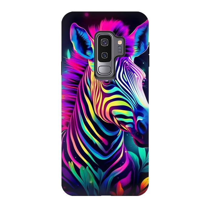 Galaxy S9 plus StrongFit colorful zebra by haroulita