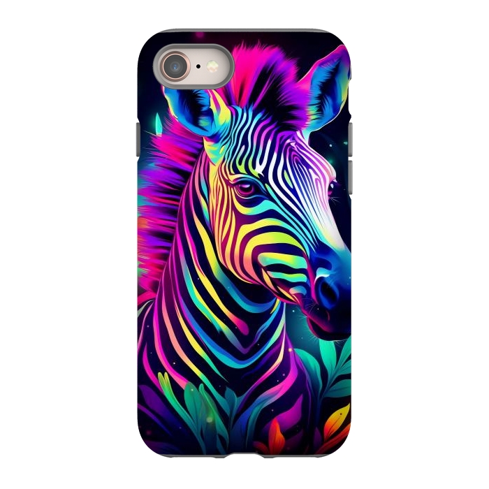 iPhone 8 StrongFit colorful zebra by haroulita