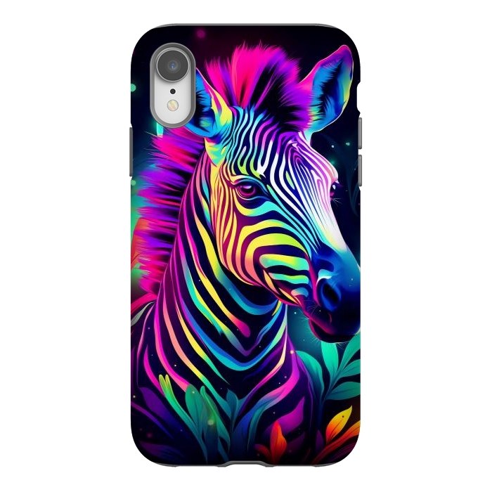 iPhone Xr StrongFit colorful zebra by haroulita