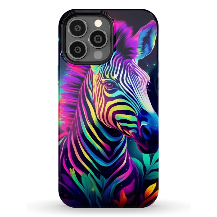 iPhone 13 Pro Max StrongFit colorful zebra by haroulita