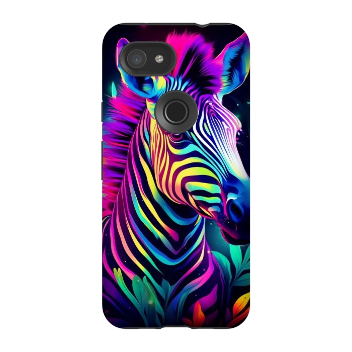 Pixel 3A StrongFit colorful zebra by haroulita