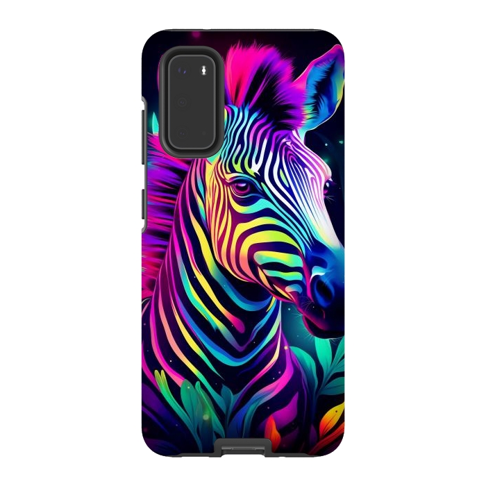 Galaxy S20 StrongFit colorful zebra by haroulita