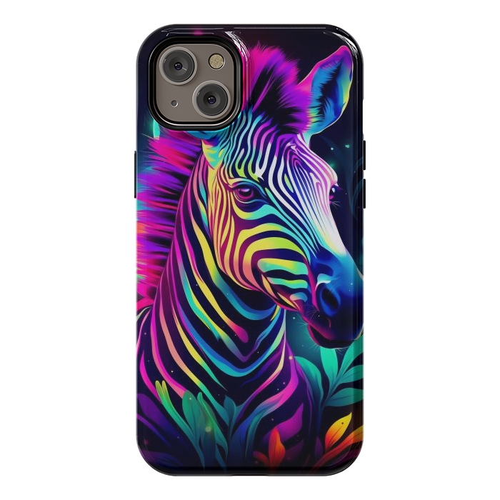 iPhone 14 Plus StrongFit colorful zebra by haroulita