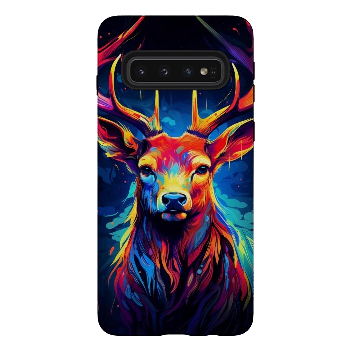 Galaxy S10 StrongFit Colorful deer by haroulita
