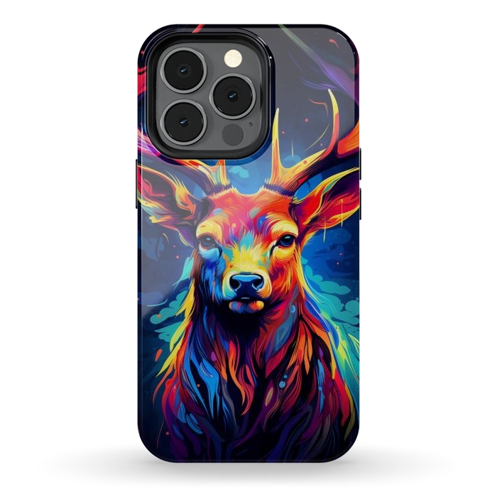iPhone 13 pro StrongFit Colorful deer by haroulita