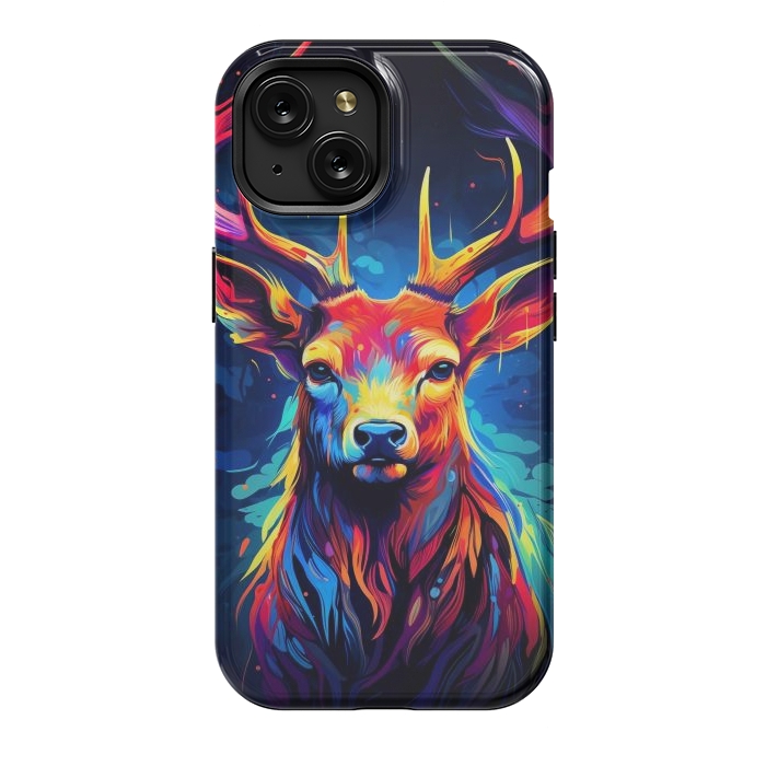 iPhone 15 StrongFit Colorful deer by haroulita