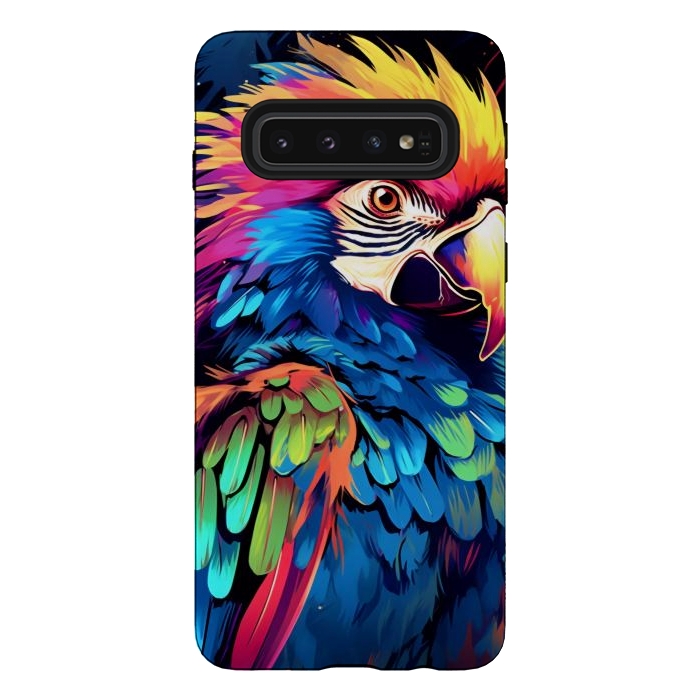 Galaxy S10 StrongFit Colorful parrot by haroulita