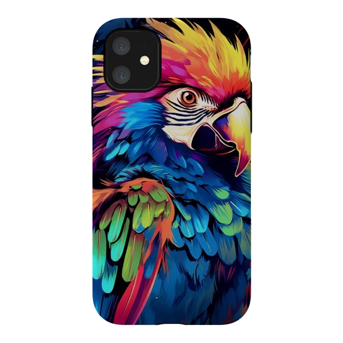 iPhone 11 StrongFit Colorful parrot by haroulita