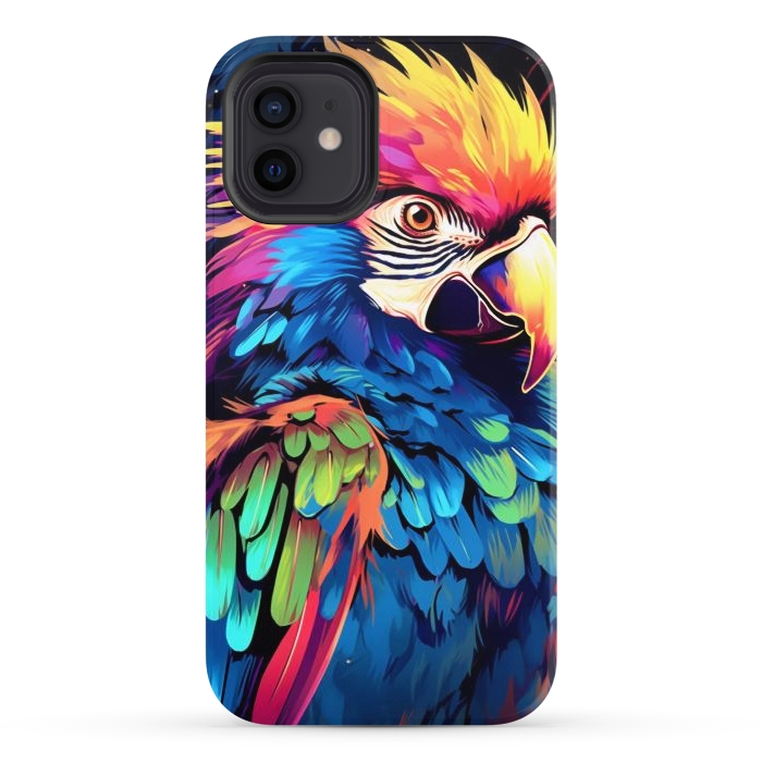 iPhone 12 StrongFit Colorful parrot by haroulita