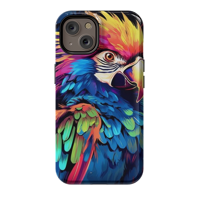 iPhone 14 StrongFit Colorful parrot by haroulita