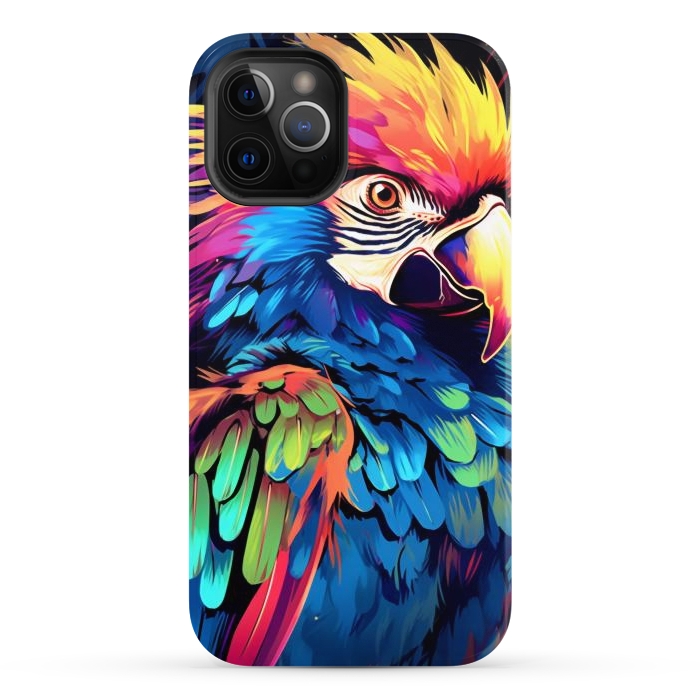 iPhone 12 Pro Max StrongFit Colorful parrot by haroulita