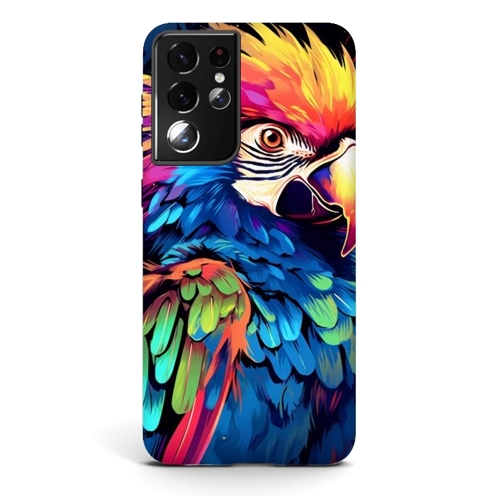 Galaxy S21 ultra StrongFit Colorful parrot by haroulita