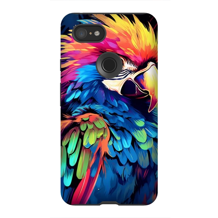 Pixel 3XL StrongFit Colorful parrot by haroulita