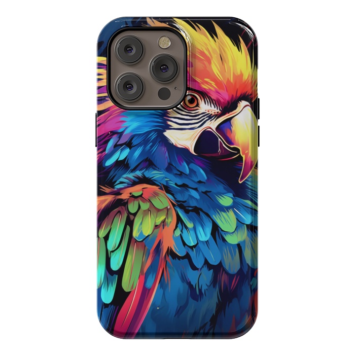 iPhone 14 Pro max StrongFit Colorful parrot by haroulita