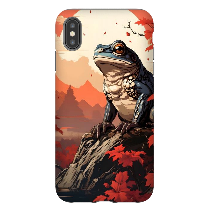 iPhone Xs Max StrongFit Japanese frog by haroulita