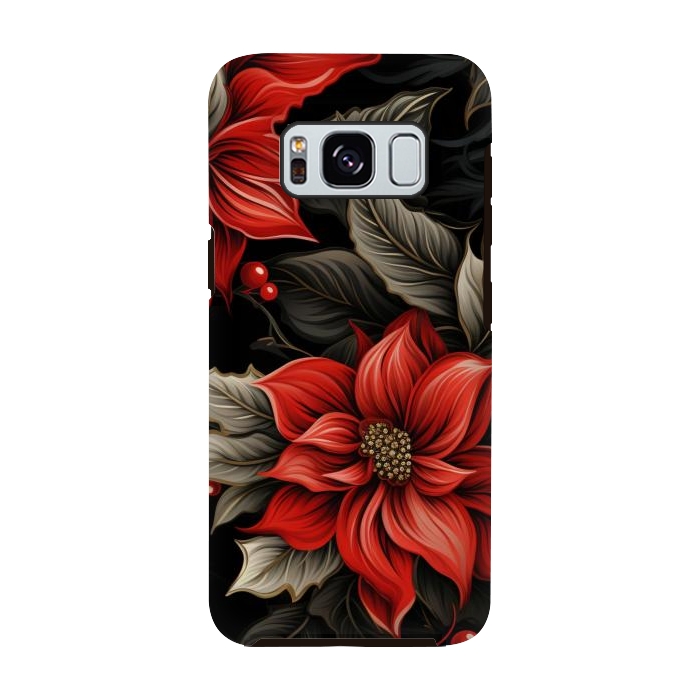 Galaxy S8 StrongFit Christmas Poinsettia flowers by haroulita