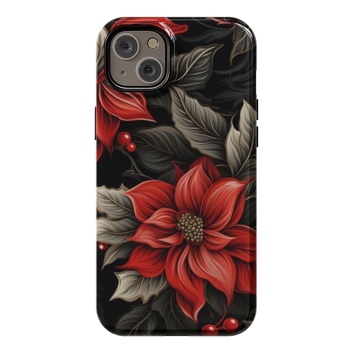 iPhone 14 Plus StrongFit Christmas Poinsettia flowers by haroulita