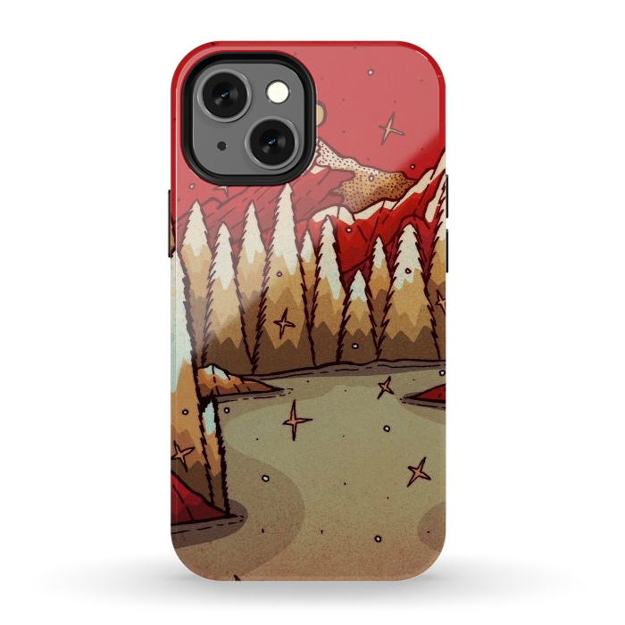 iPhone 13 mini StrongFit The red Xmas lands by Steve Wade (Swade)