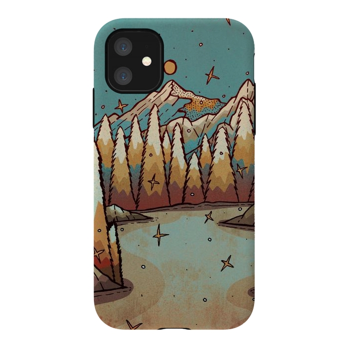 iPhone 11 StrongFit Winter of gold and blue by Steve Wade (Swade)