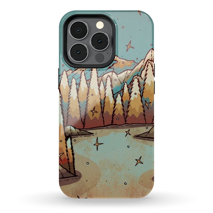 iPhone 13 pro StrongFit Winter of gold and blue by Steve Wade (Swade)