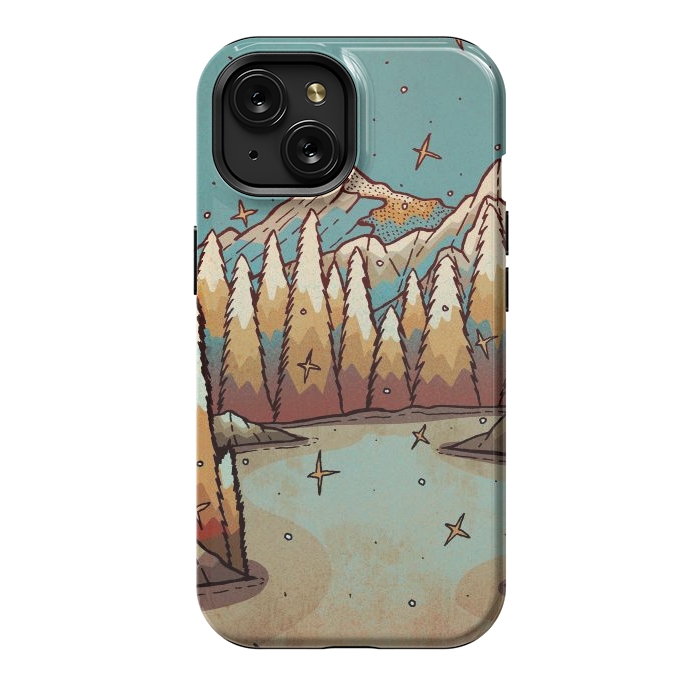 iPhone 15 StrongFit Winter of gold and blue by Steve Wade (Swade)