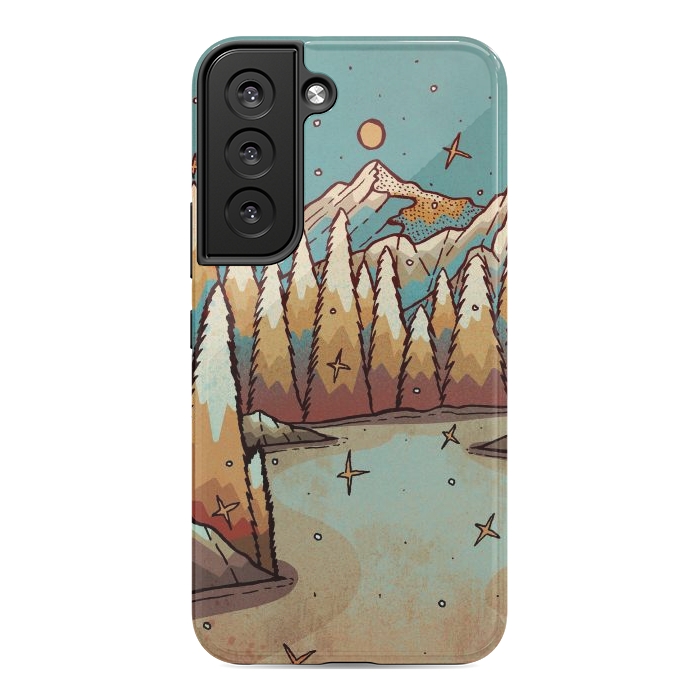 Galaxy S22 StrongFit Winter of gold and blue by Steve Wade (Swade)