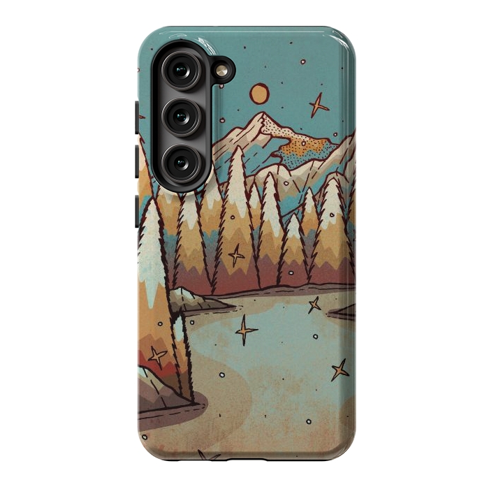 Galaxy S23 StrongFit Winter of gold and blue by Steve Wade (Swade)