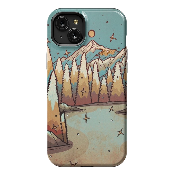 iPhone 15 Plus StrongFit Winter of gold and blue by Steve Wade (Swade)