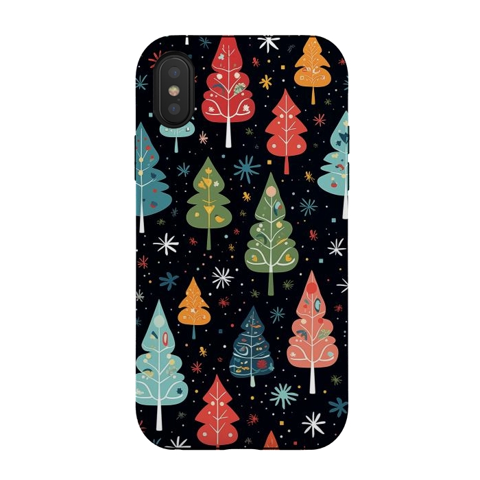 iPhone Xs / X StrongFit Whimsical Christmas Pattern by Texnotropio