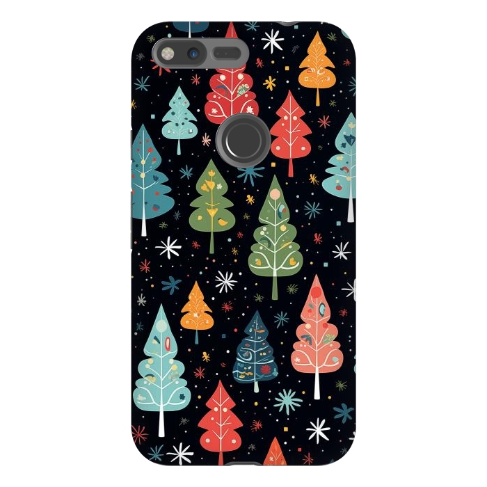 Pixel XL StrongFit Whimsical Christmas Pattern by Texnotropio