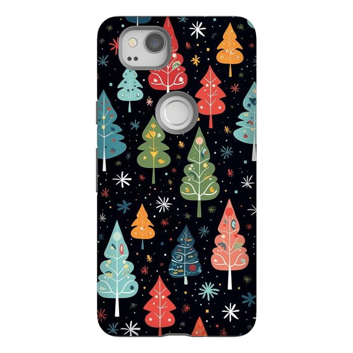 Pixel 2 StrongFit Whimsical Christmas Pattern by Texnotropio