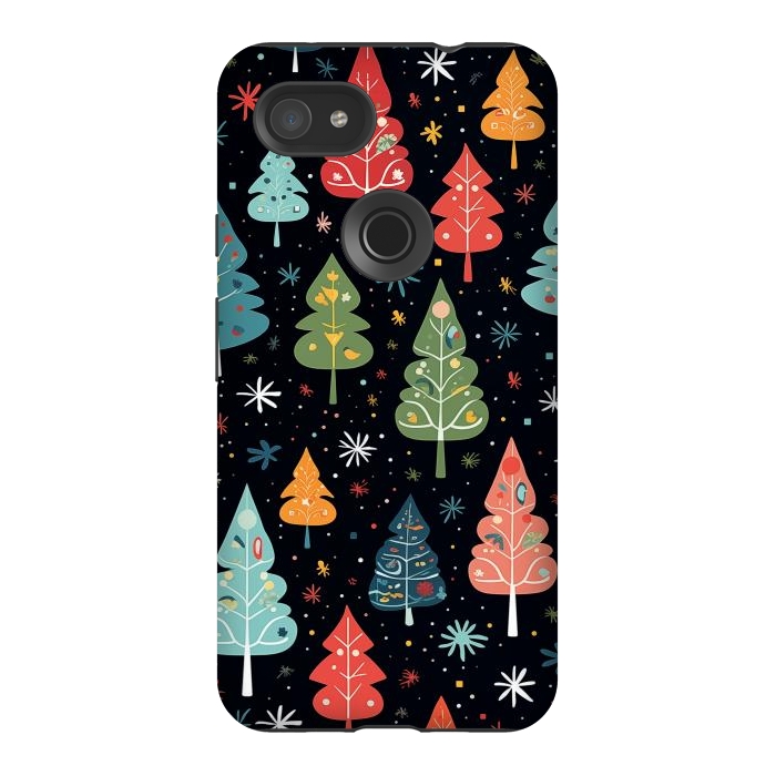 Pixel 3AXL StrongFit Whimsical Christmas Pattern by Texnotropio