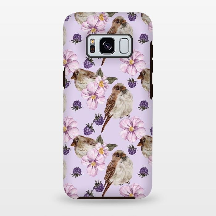 Galaxy S8 plus StrongFit Lovely birds, light purple by Flowery Stories