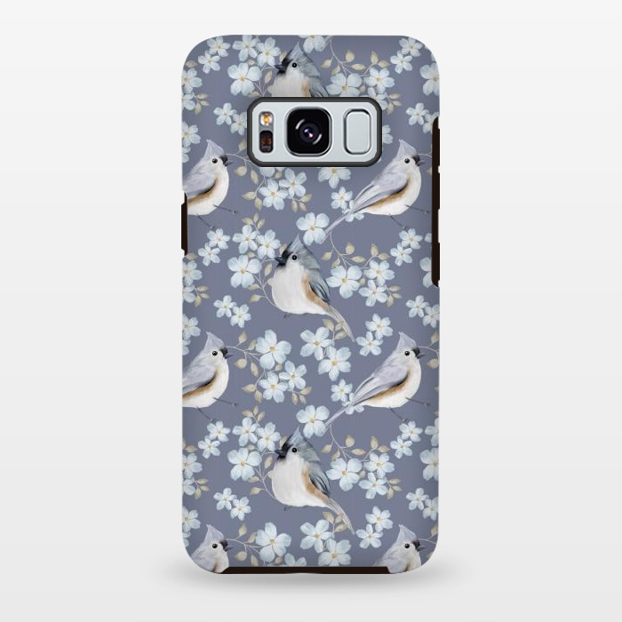 Galaxy S8 plus StrongFit Tufted titmouse by Flowery Stories