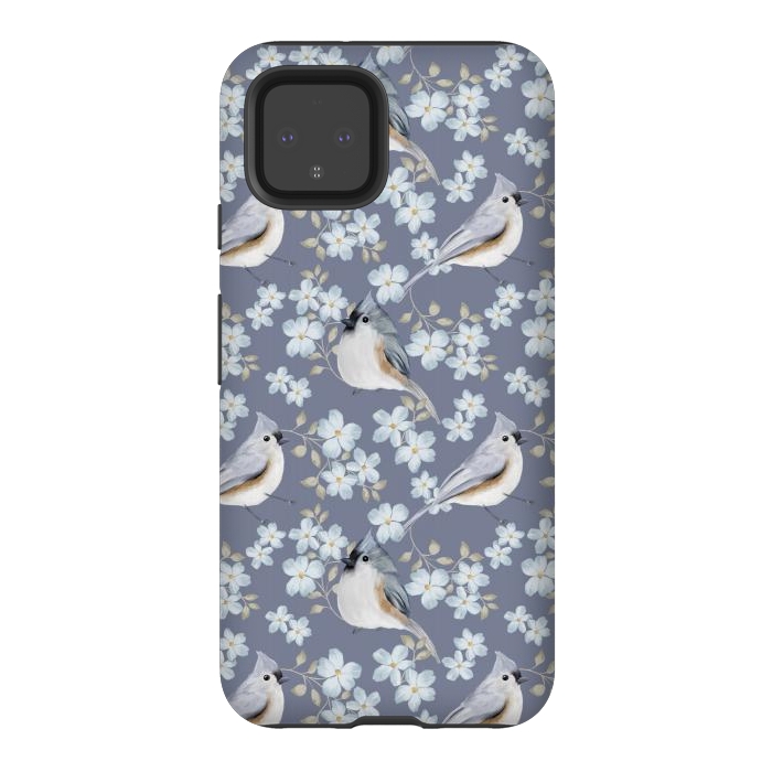 Pixel 4 StrongFit Tufted titmouse by Flowery Stories