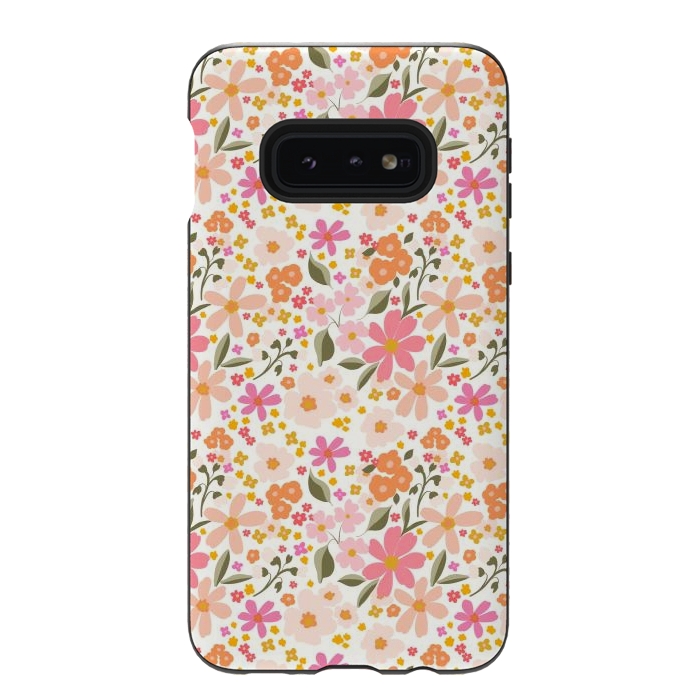 Galaxy S10e StrongFit Flowery, white by Flowery Stories