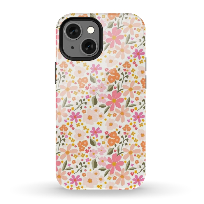 iPhone 12 mini StrongFit Flowery, white by Flowery Stories