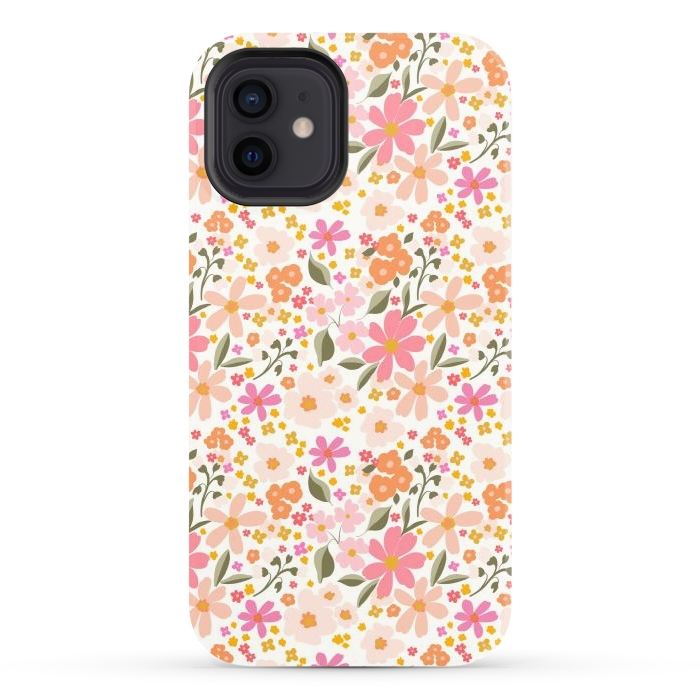 iPhone 12 StrongFit Flowery, white by Flowery Stories