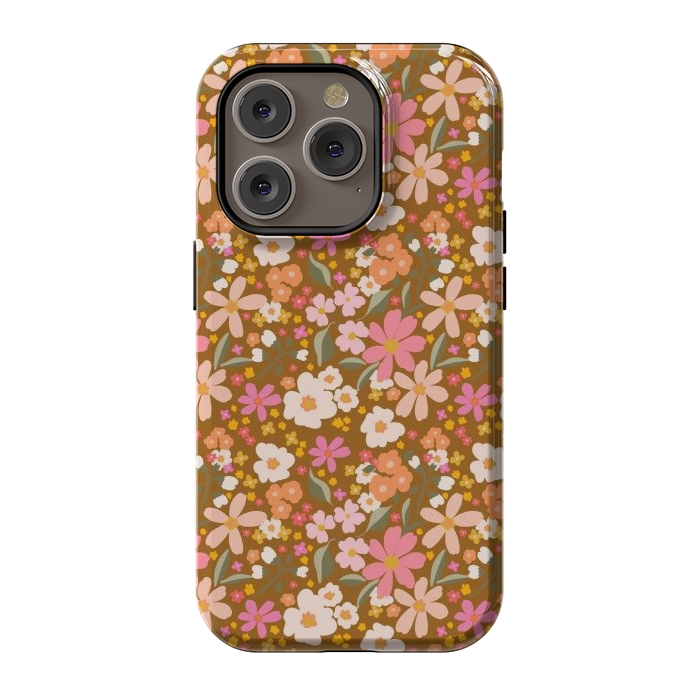 iPhone 14 Pro StrongFit Flowery, rust by Flowery Stories