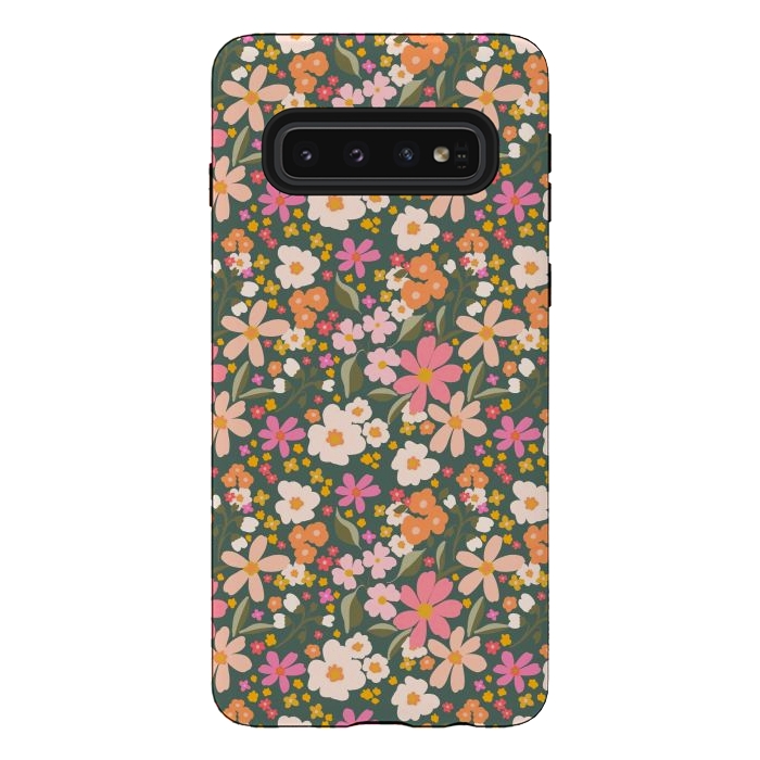 Galaxy S10 StrongFit Flowery, green by Flowery Stories