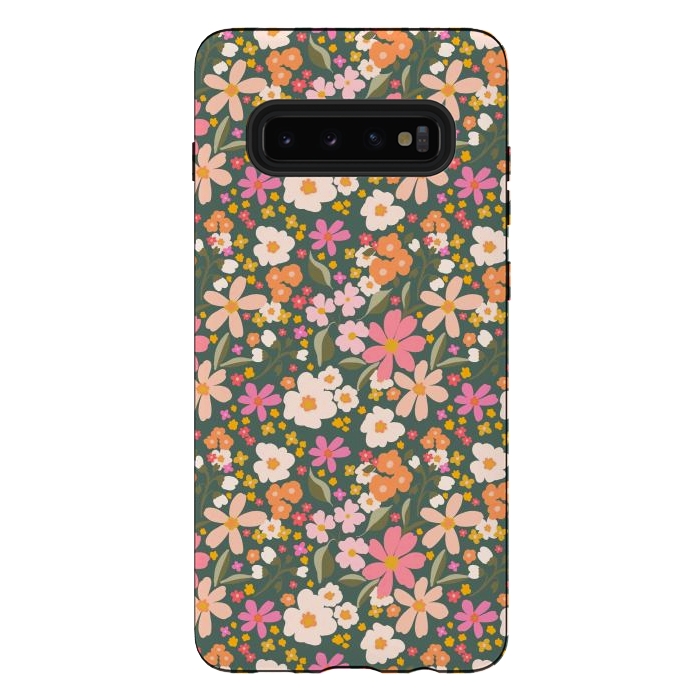 Galaxy S10 plus StrongFit Flowery, green by Flowery Stories