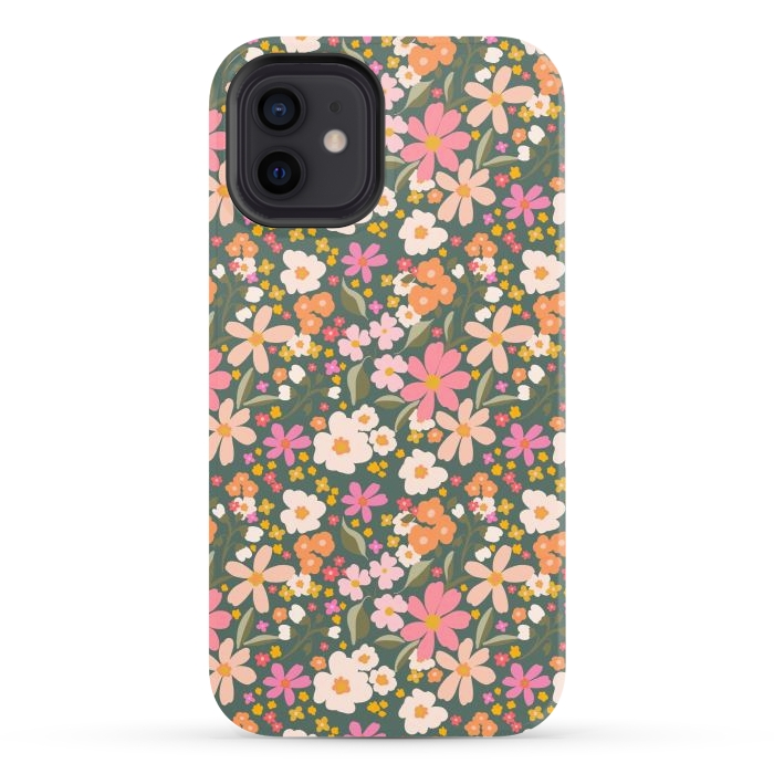 iPhone 12 StrongFit Flowery, green by Flowery Stories