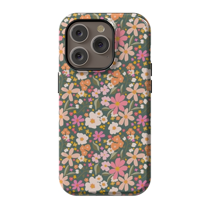 iPhone 14 Pro StrongFit Flowery, green by Flowery Stories