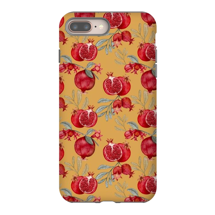 iPhone 7 plus StrongFit Pomegranates, yellow by Flowery Stories